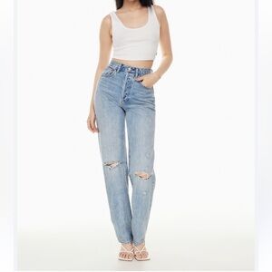 Denim Forum The Joni Highrise Loose Blue Jean Size 24 Organic Cotton Button Fly